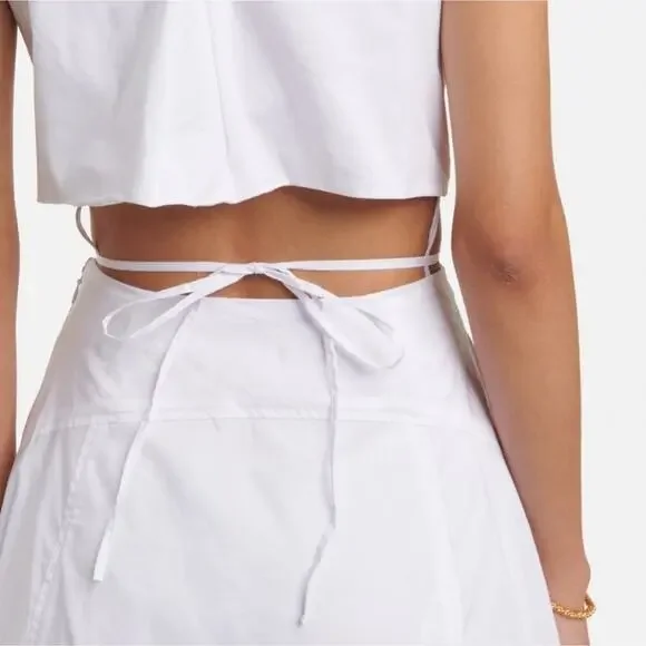 NWT$500 Jonathan Simkhai White Ansley Off-The-Shoulder Shirt Midi Dress Sz Large - Picture 6 of 16